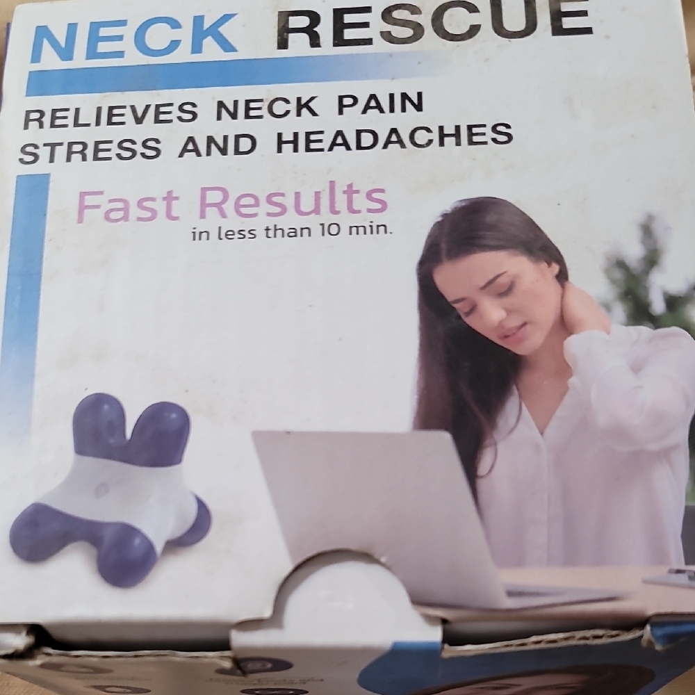 Blue and White Therapeutic Neck Device for Pain Relief